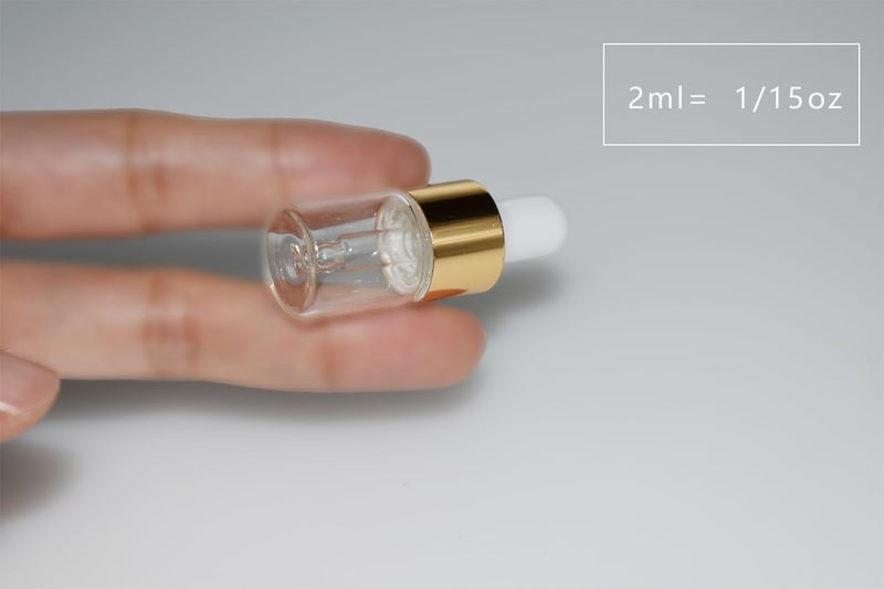Hustar Small Dropper Bottle, 10pcs 2ml Mini Sample Dropper Bottles Mini Makeup Containers for Travel Liquids Tiny Glass - Image 4